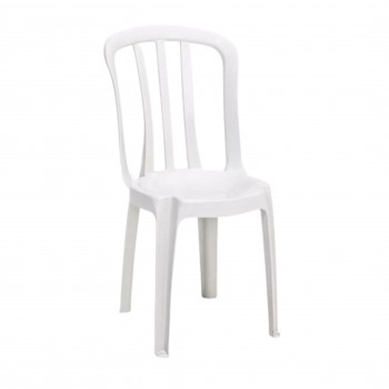 Cadeira Plástica REFORÇADA sem braço Bistrô BRANCO GELO REI DO PLÁSTICO